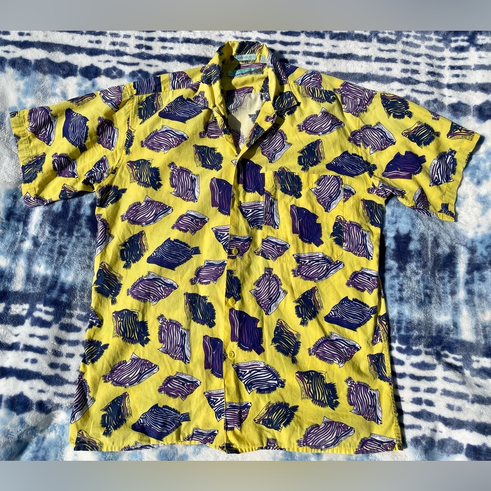 Vintage 90s Basic Elements Button Down Funky Shir… - image 1